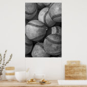 Uniek zwart-wit basisballetje poster (Keuken)