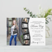Uniek Zwart & Wit Filmstrip 6 Foto Afstuderen Kaart (Staand voorkant)