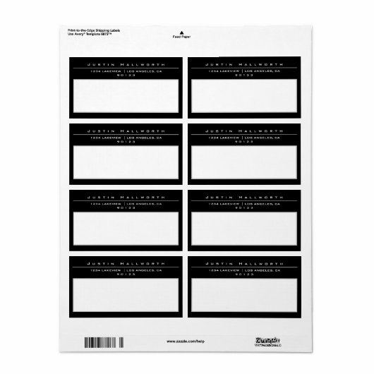 Uniek zwart-wit grijs frame etiket (Full Sheet)