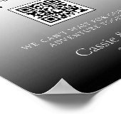 Uniek zwart-wit huwelijksreis fonds trouwteken poster (Hoek)