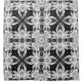 Uniek zwart-wit lace-kijkpatroon douchegordijn (Voorkant)