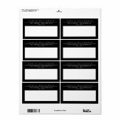 Uniek zwart-wit ontwerp etiket (Full Sheet)