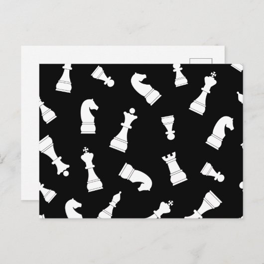 Uniek zwart-wit-schaakpatroon briefkaart (Voorkant / Achterkant)