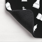 Uniek zwart-wit-schaakpatroon muismat (Hoek)