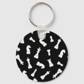 Uniek zwart-wit-schaakpatroon sleutelhanger (Achterkant)