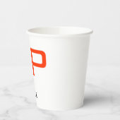 Uniek zwart wit trendy Sinaasappel monogram Papieren Bekers (Links)