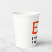 Uniek zwart wit trendy Sinaasappel monogram Papieren Bekers (Rechts)