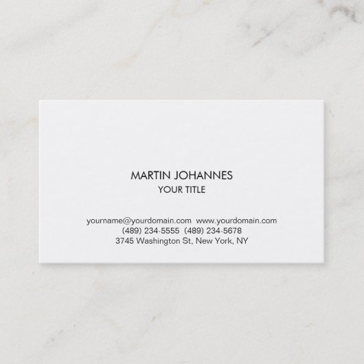 Uniek zwart-wit Visitekaartje met platte plaat (Voorkant)