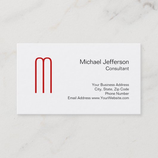 Uniek zwart-wit zwart-rood Visitekaartje (Voorkant)