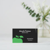 Uniek zwart-witbord Apple-substituut leraar Visitekaartje (Staand voorkant)