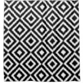 Uniek zwart zwart-wit Ikat Square patroon Douchegordijn (Voorkant)
