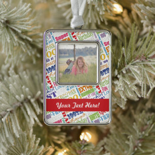 Unieke 100ste verjaardagsfeestje gepersonaliseerde verzilverd omlijst ornament
