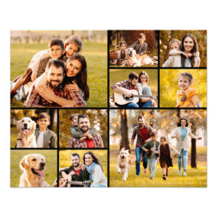 Unieke 10 Foto Collage Eenvoudig Zwart Afdruk