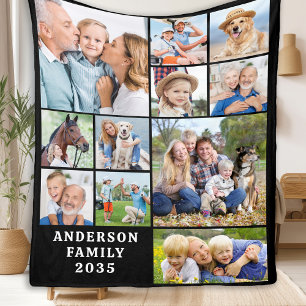 Unieke 11 foto collage gepersonaliseerde Schattige Fleece Deken
