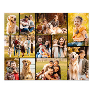 Unieke 11 foto collage minimalistisch eenvoudig zw afdruk