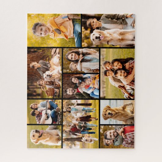 Unieke 11 foto collage minimalistisch eenvoudig zw legpuzzel (Verticaal)