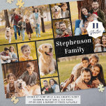 Unieke 11 Fotocollage Eenvoudig Gepersonaliseerd Legpuzzel<br><div class="desc">Creëer uw eigen unieke en leuke foto puzzel met behulp van deze eenvoudig te uploaden foto collage sjabloon met 11 afbeeldingen in verschillende vormen en maten, zowel horizontaal als verticaal, om een breed scala aan onderwerpen tegemoet te komen. Personaliseer met de naam, titel of andere aangepaste tekst van een familie...</div>