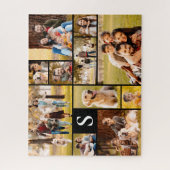 Unieke 11 Photo Collage Eenvoudig Monogram Zwart Legpuzzel (Verticaal)