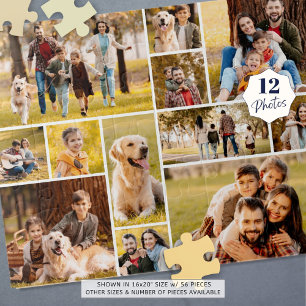 Unieke 12 foto collage eenvoudig legpuzzel