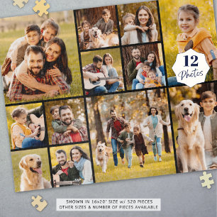 Unieke 12 Foto Collage Eenvoudig Zwart Legpuzzel