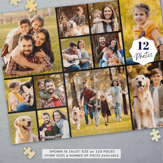 Unieke 12 Foto Collage Eenvoudig Zwart Legpuzzel