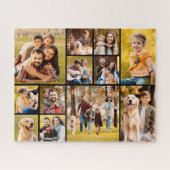 Unieke 12 Foto Collage Eenvoudig Zwart Legpuzzel (Horizontaal)