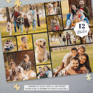 Unieke 12 Foto Collage Minimalist Eenvoudig Zwart Legpuzzel