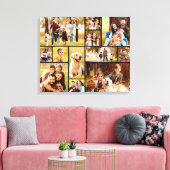 Unieke 12 Foto Collage Minimalistisch Eenvoudig Canvas Afdruk (Insitu (Woonkamer))