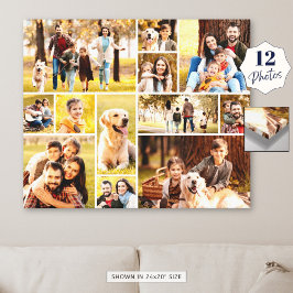 Unieke 12 Foto Collage Minimalistisch Eenvoudig Canvas Afdruk