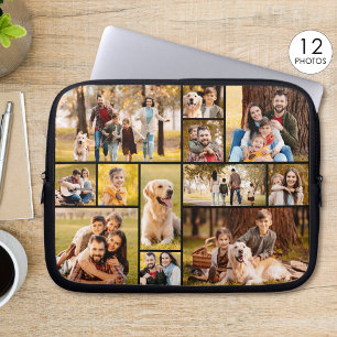 Unieke 12 Foto Collage Minimalistisch Eenvoudig Laptop Sleeve