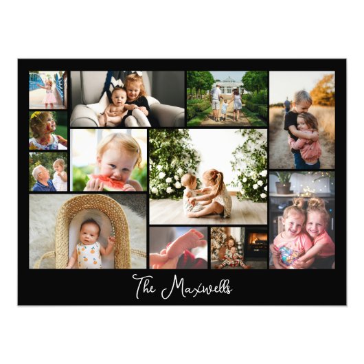 Unieke 12 foto collage minimalistische eenvoudige  afdruk (Voorkant)