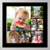 Unieke 12 foto collage minimalistische eenvoudige  poster (Voorkant)