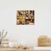 Unieke 12 Foto Collage Naam Eenvoudig Poster (Keuken)