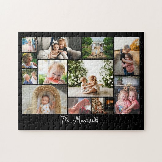 Unieke 12 fotocollage minimalistisch eenvoudig mon legpuzzel (Horizontaal)