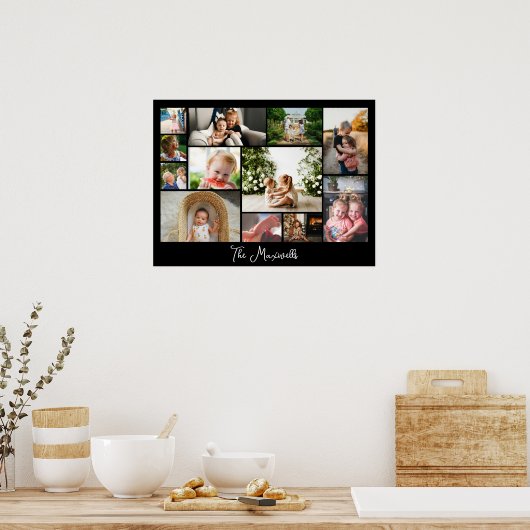 Unieke 12 fotocollage minimalistisch eenvoudig mon poster (Keuken)