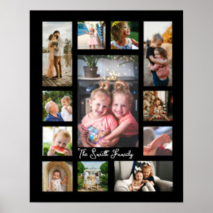 Unieke 12 fotocollage minimalistisch eenvoudig mon poster