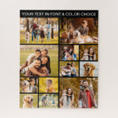 Unieke 12 Photo Collage Eenvoudige Tekst Zwart Legpuzzel (Verticaal)