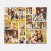 Unieke 12 Photo Collage Naam Eenvoudig Fleece Deken (Voorkant (Horizontaal))