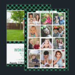 Unieke 13 foto collage familiejaar in Review Feestdagenkaart<br><div class="desc">Unieke fotokaart die u kunt personaliseren met 12 foto's -1 voor elke maand en een favoriete afbeelding aan de achterkant met een korte notitie over het jaar dat voorbij ging.</div>