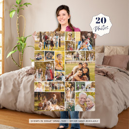 Unieke 20-fotocollage minimalistisch eenvoudig fleece deken