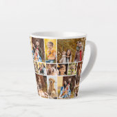 Unieke 21 foto collage minimalistisch eenvoudig latte mok (Rechterhoek)