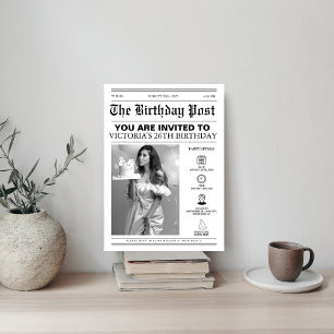 Unieke 26e Verjaardagsfeest Krant Hoesje Foto Kaart