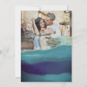 Unieke 2 Abstracte overlay voor Navy Blue Save The Date (Achterkant)