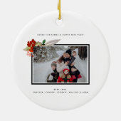 Unieke 2 foto Vreugde Vrolijke Kerstmis Keramisch Ornament (Achterkant)