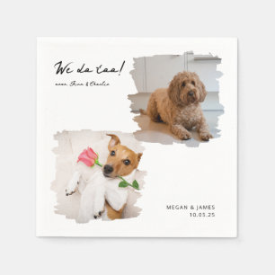Unieke 2 foto's die we ook doen Hond Hond Hond bru Servet