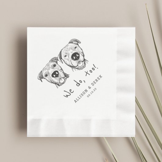 Unieke 2 Honden Gezichten We doen ook Bruiloft Servet