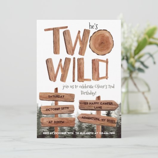 Unieke 2 Wilde Jongen 2e verjaardag Kaart (Staand voorkant)