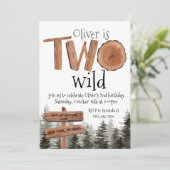 Unieke 2e verjaardag Waterverf Rustic Two Wild Kaart (Staand voorkant)