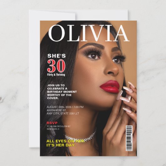 Unieke 30e verjaardag Custom Photo Magazine Hoesje Kaart (Voorkant)