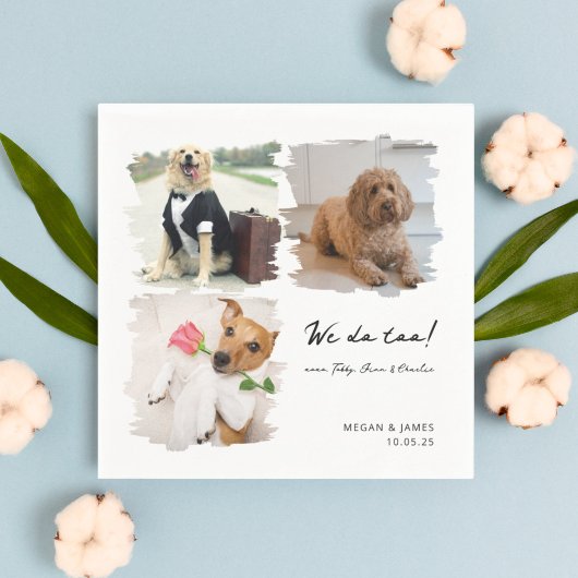 Unieke 3 foto's die we ook doen Hond Hond Hond bru Servet